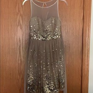 Gold Sequence Homecoming Dress